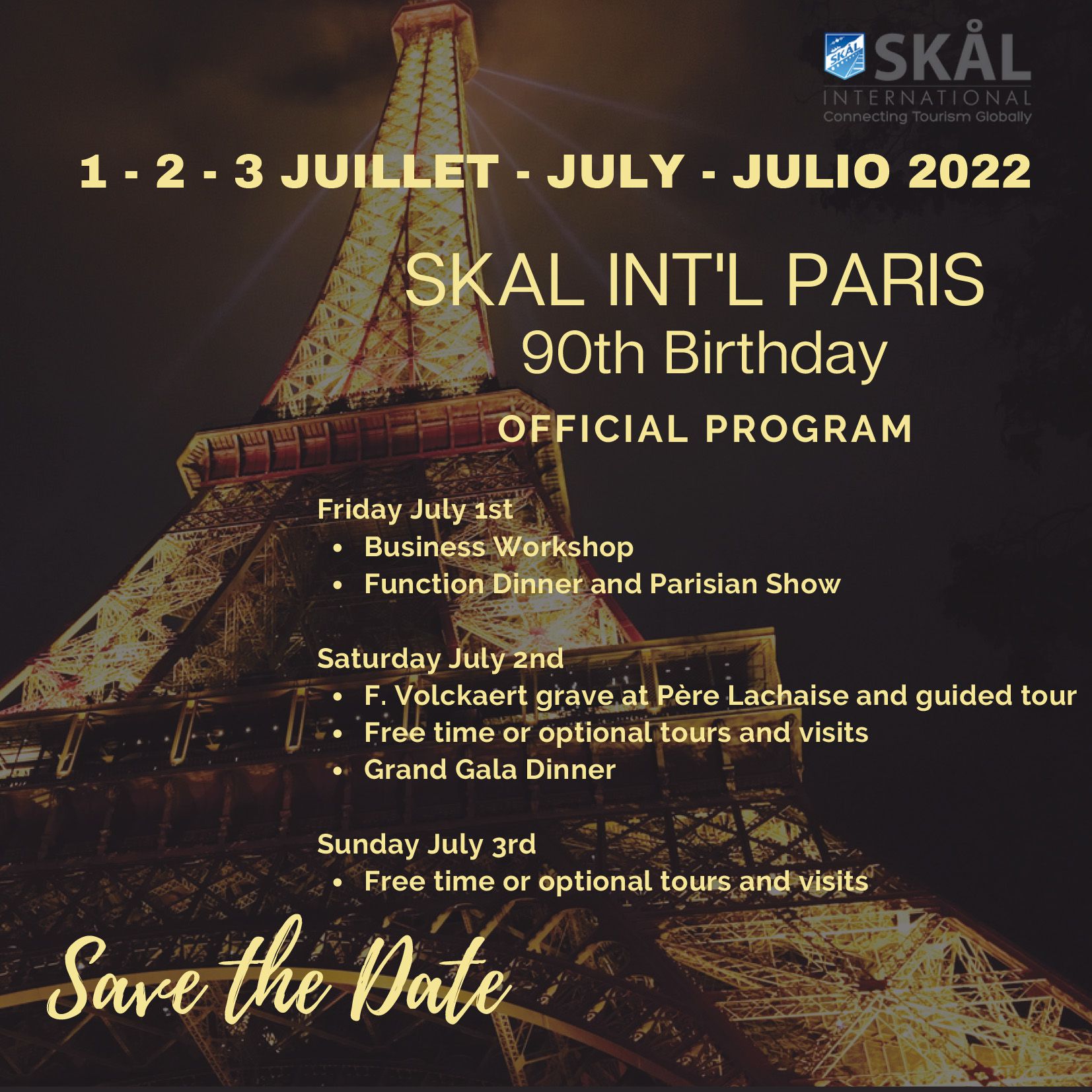 SKAL Paris will be 90 in July – and you’re invited to the Party in Paris